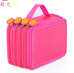 Bolsa de lápices de color sólido de gran capacidad de color de cuatro capas caja de lápices de color boceto de relleno de papelería bolsa de lápices portátil de 72 hoyos para estudiantes
