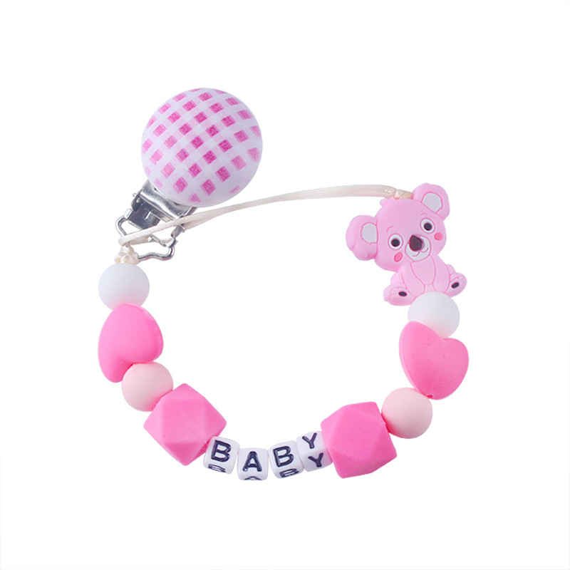 Estrella de cinco puntas bebé silicona chupete cadena clip bebé dientes molienda cadena anti-gota cadena chupete clip