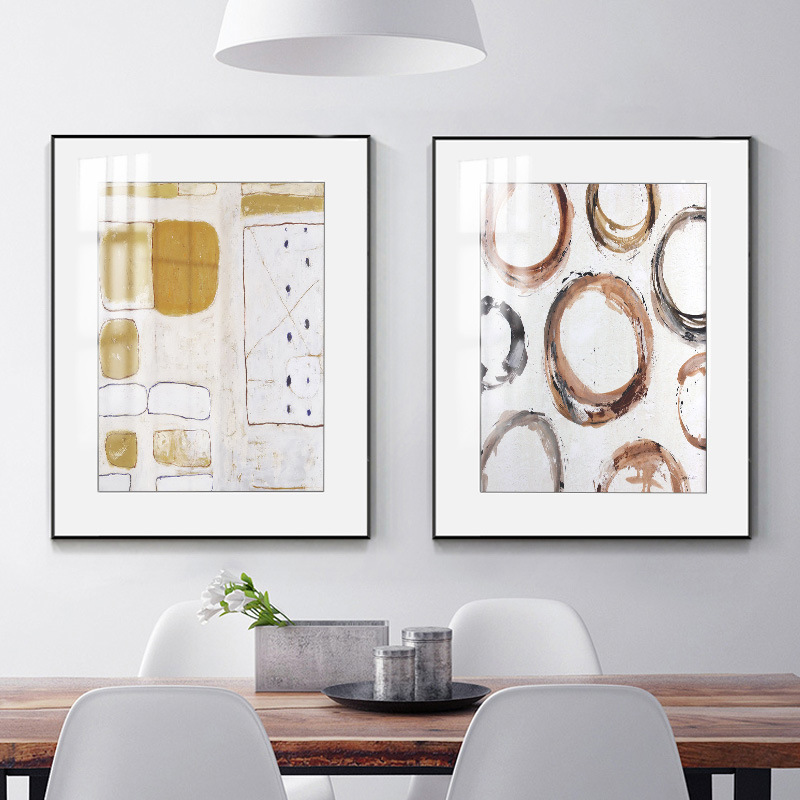 北欧美式装饰画书房过道酒店配画客厅挂画竖现代简约抽象晶瓷壁画|ms