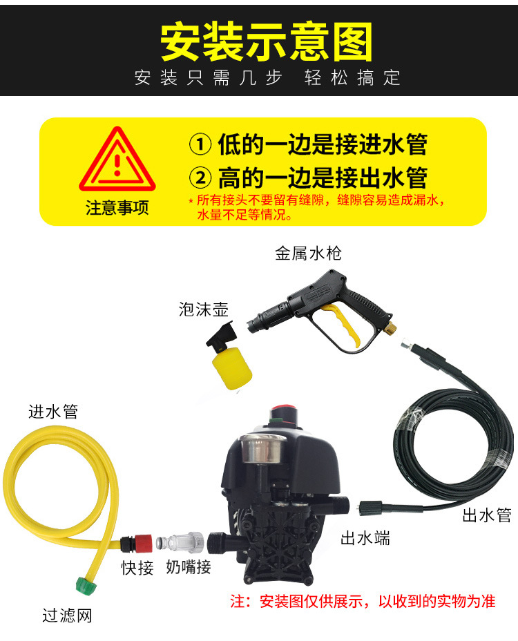 Newly Upgraded 2000W High-Power Car Washing Machine Household 220V High-Pressure Car Washing Machine Self-Priming Dual-Use Cleaning Machine in Stock