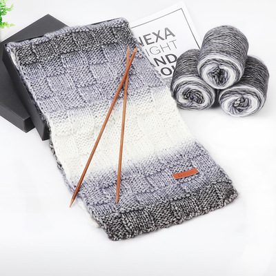 Gradient Cake Line Woven scarves colour sweater Jumpers manual weave diy Material package men and women