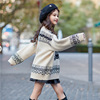 Cartoon sweater, woolen demi-season top, loose fit, for 3-8 years old