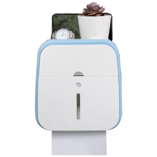 Hole-free double-layer toilet paper holder bathroom supplies toilet paper holder wall-mounted shelf waterproof toilet paper holder