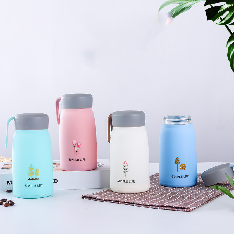 地推礼品时尚玻璃双层水杯 创意清新广告杯小雏菊开业赠品带茶漏