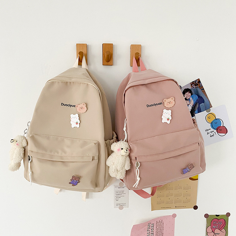 Simple Students Cute School Bag Vintage Soft Backpack display picture 101