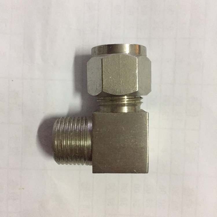 工厂批发304不锈钢弯头终端卡套接头90度直角 M14*1.5-8/10毫米