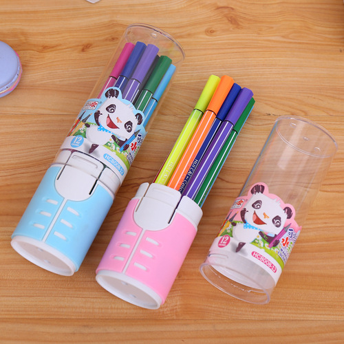 Xiangyun watercolor pen children's 12-color washable brush barrel painting cartoon primary school student color pen set wholesale