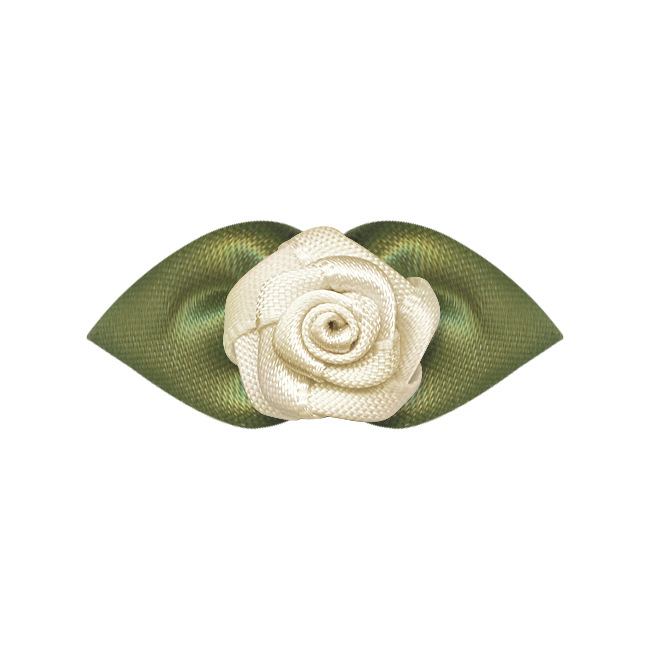 Yao Ming cinta hecha a mano con hojas cinta Rosa Ropa Accesorios para el cabello decoración rosa melocotón corazón hoja pequeña flor