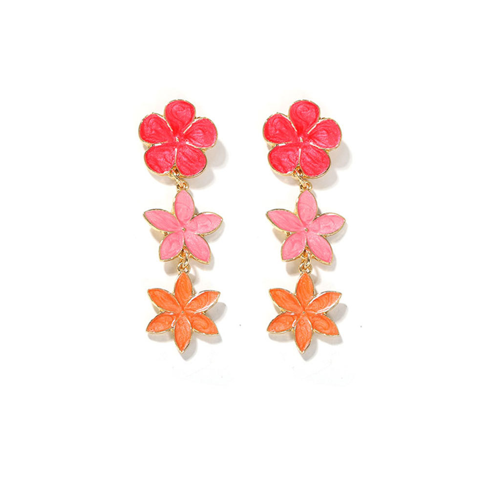 Hot-sale Korean Summer Earrings Floral   Earrings Girl Heart Small Jewelry Wholesale display picture 2