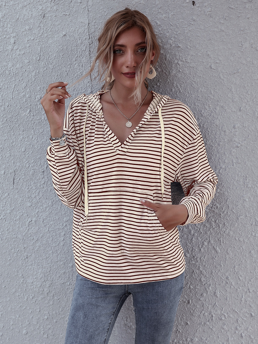 striped top women s loose sweater NSAL1960