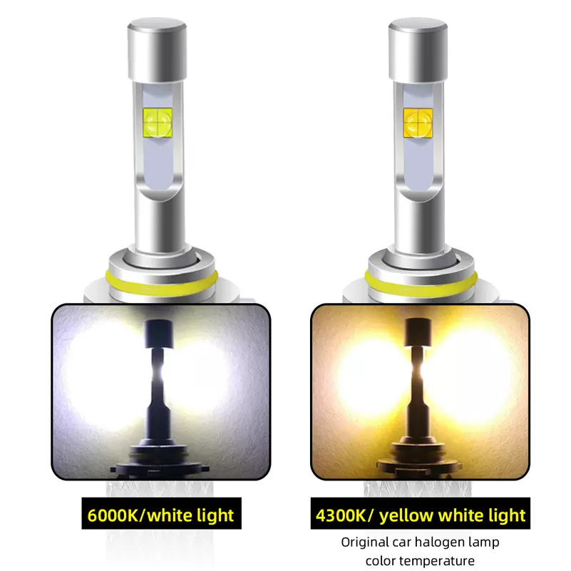 汽车led大灯4300k带透镜P50科瑞灯珠 编织带 铝带散热超亮H4H7H11