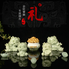 可愛仿玉貔貅掛件汽車內飾創意用品掛飾卡通可愛汽車擺件一件代發