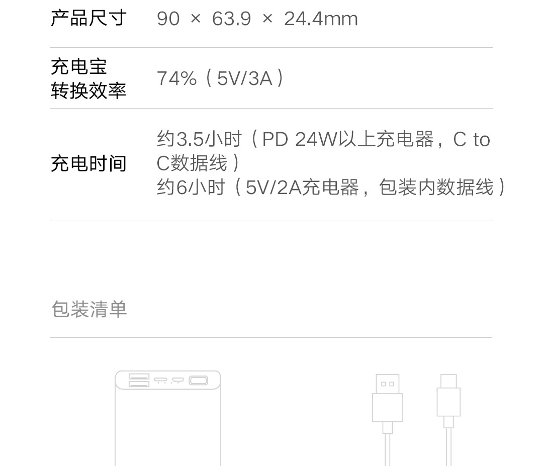 小米充电宝 口袋版 10000mAh-线束世界