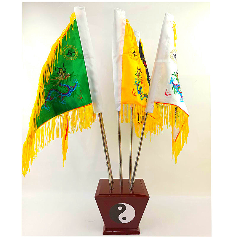 五龙旗道士法器五龙旗五方旗五营旗法旗 五龙旗 旗杆底座全套-阿里巴巴