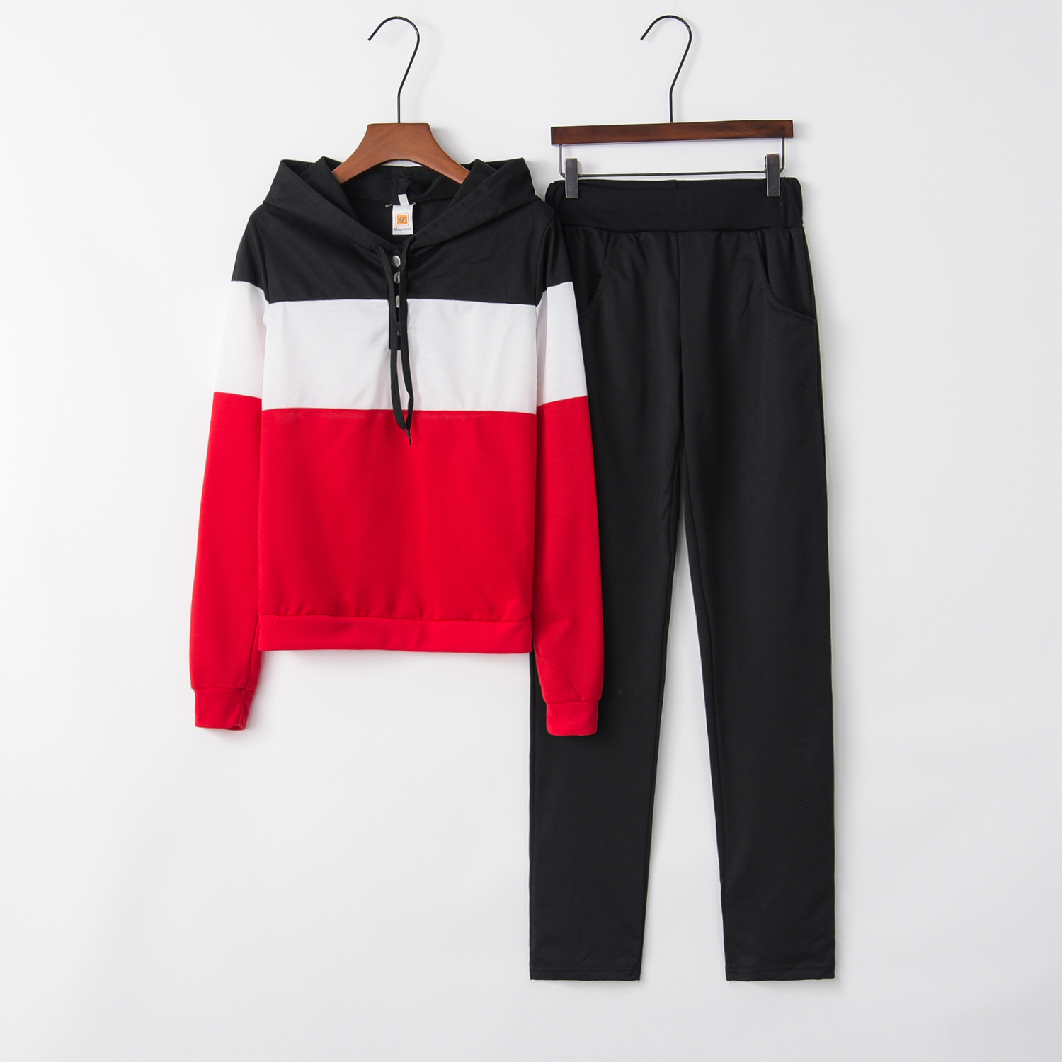 Suéter de manga larga Traje de ropa deportiva informal de 2 piezas NSYF1817