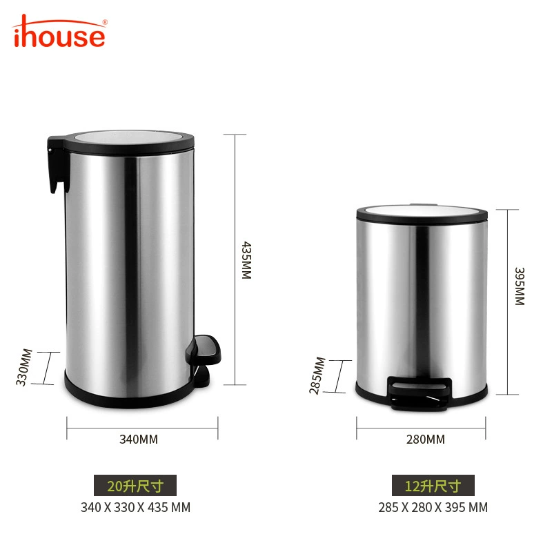 Mute garbage can stainless steel, (Physicals)