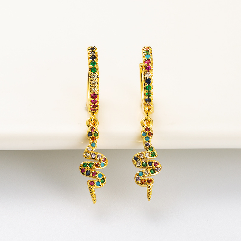 Hot Selling Trend Exaggerated Snake-shaped Earrings display picture 5