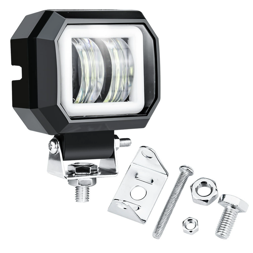 XMY 7D 20W square car LED motorcycle spotlight with aperture led inspection light work light