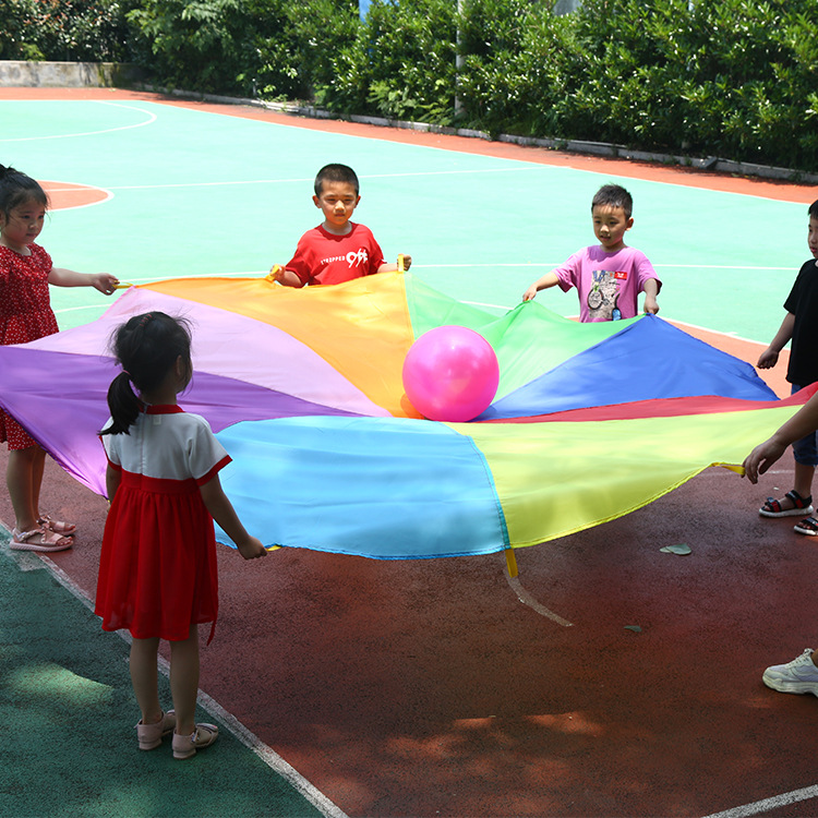 Early Education Outdoor Fun Rainbow Umbrella Children's Sports Sensory Training Equipment Outside Kindergarten Parent-Child Interactive Teaching Toys