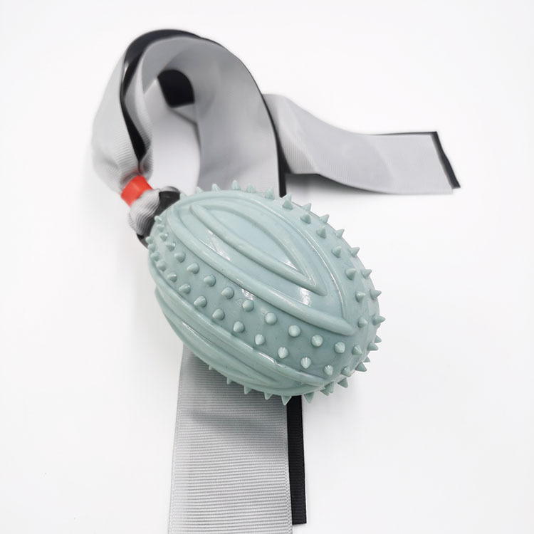 Suministro directo de fábrica TPR cinta vocal bola molar resistente a mordeduras perro de juguete Bola de entrenamiento cinta juguete para mascotas