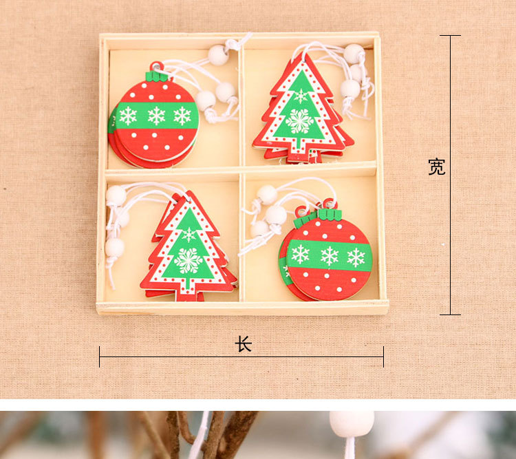 Hot Selling Fashion Christmas Ball Christmas Tree Wooden Pendant Painted Wholesale display picture 2