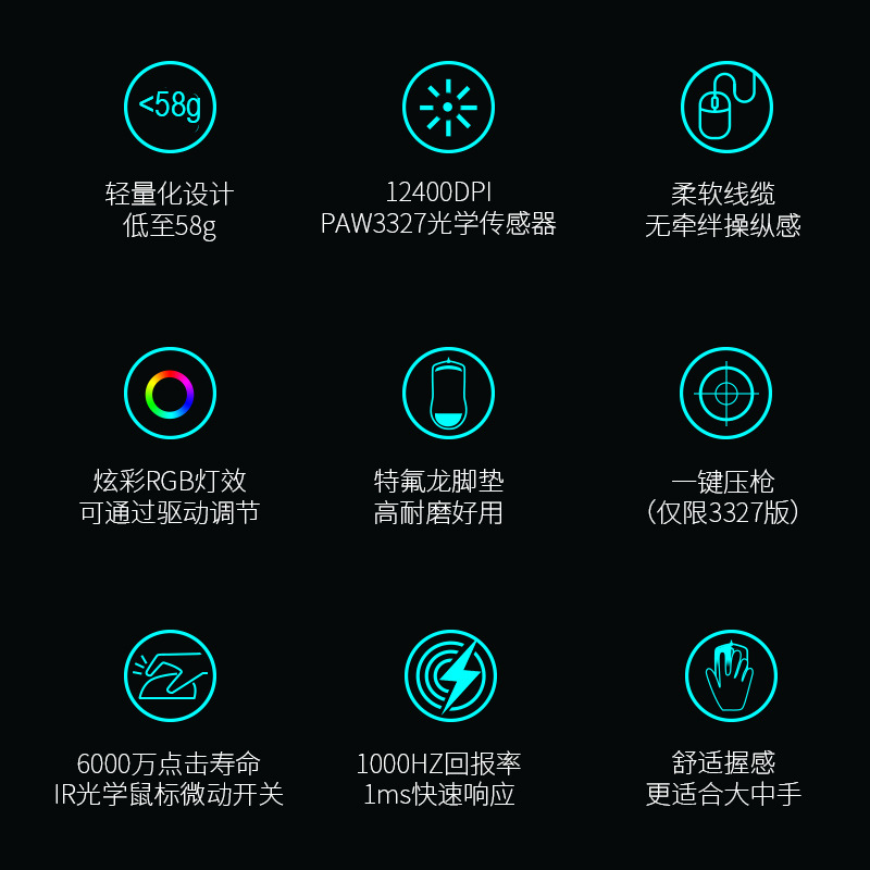 多彩M800有线无线可充电双模游戏鼠标FPS电竞NIP轻量化CSGO吃鸡