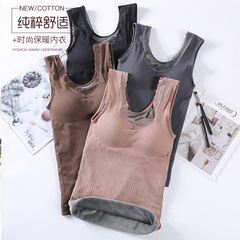 New velvet and thickened beautiful back thermal vest, no wire sexy V-neck cationic corduroy women's thermal underwear