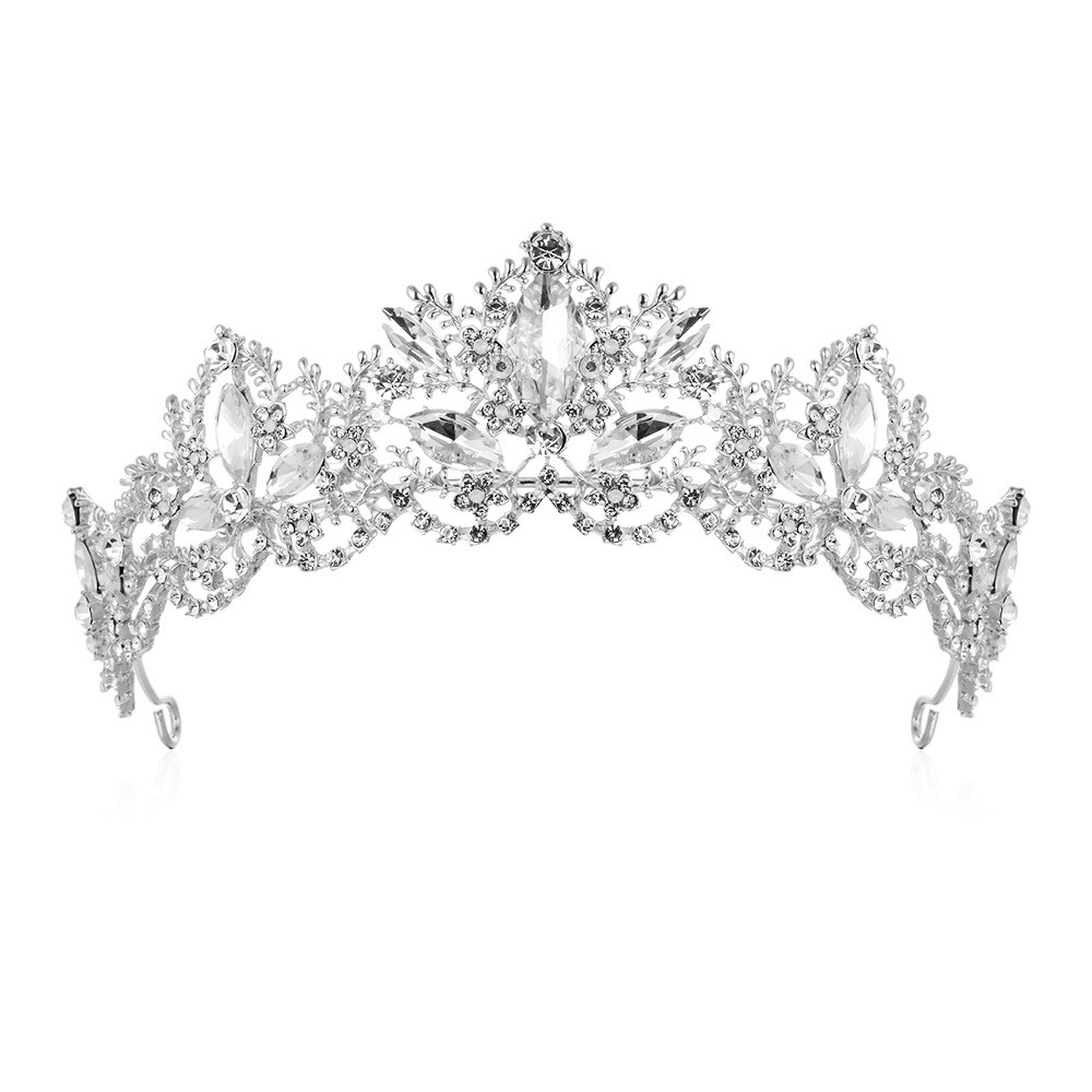 105g Weight Crown Hair Accessories Type Crystal Inlay Material 1 Piece Quantity Daily, Party Occasion Alloy Material Crown Pattern Women's Gender Hollow Out, Inlay Design Shiny, IG Style Style Women's IG Style Shiny Crown Alloy Hollow Out Inlay Crystal Crown 10