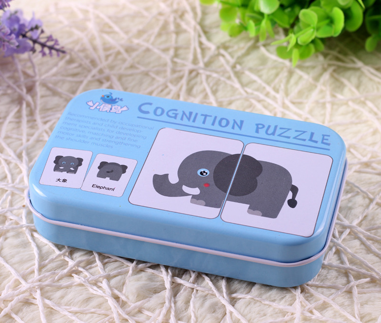 Caja de hierro educación temprana tarjeta a juego ZSB02 bebé iluminación cognición 0-3 años de edad a prueba de lágrimas Tarjeta de alfabetización juguete 0,15