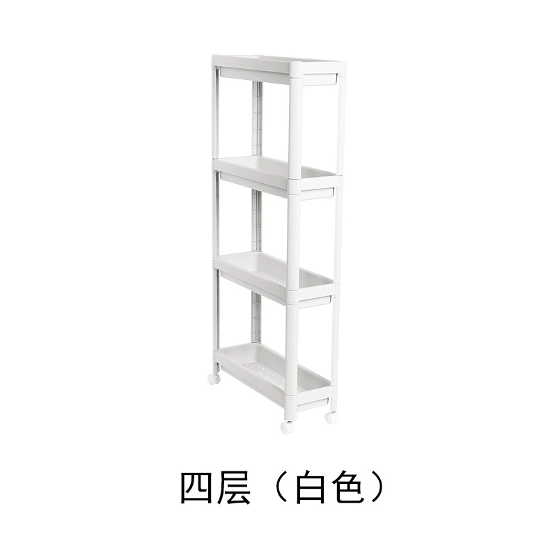 Multi -functional simple kitchen shelf, multi -layer plastic housing pulp wheel, mobile bathroom storage shelf bedroom house