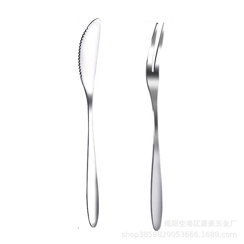 304 Fruit Fork Stainless Steel Household Creative Fruit Sign Moon Cake Knife Fork Cake Fork Two Tooth Fork Cake Sign