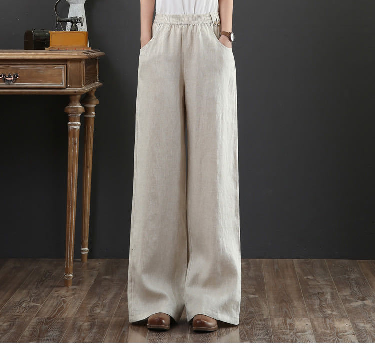 korean Wide-Leg Casual Pants Straight Loose Drape Slim Long Pants NSYF3630