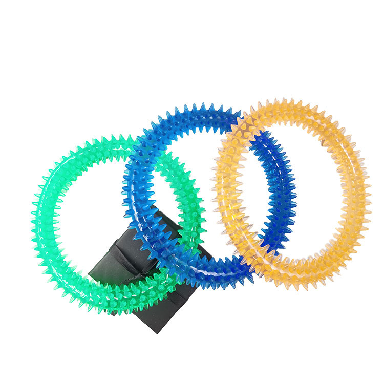Transfronterizo de PVC transparente 15cm mordedura de perro grande Thorn anillo perro mascota molar de limpieza de dientes de la fábrica de juguetes de entrenamiento al por mayor
