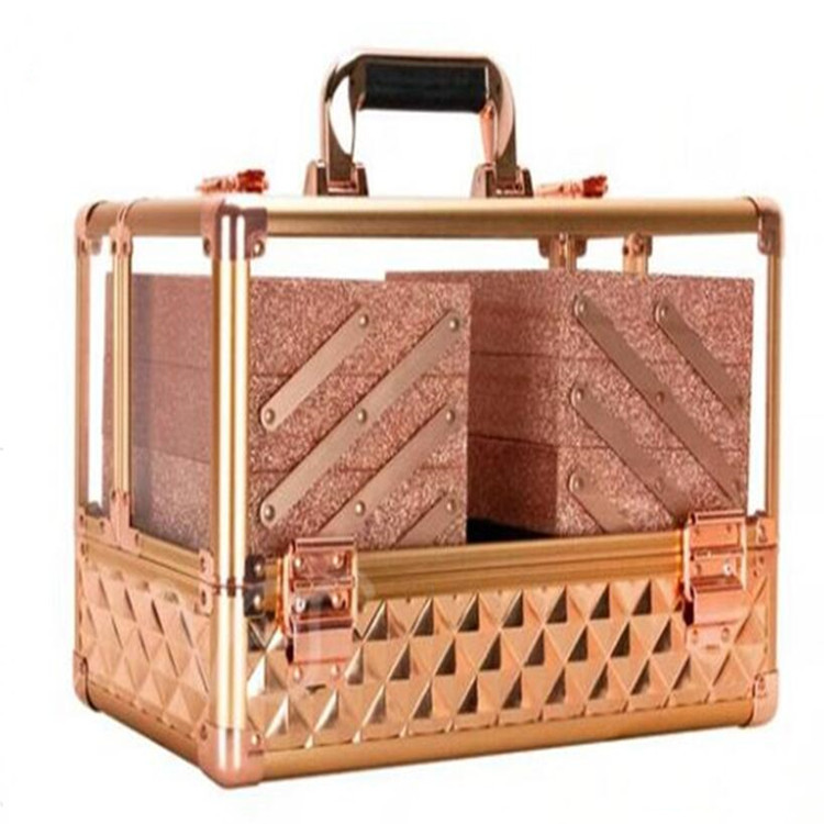 透明亞克力專業化妝箱 手提雙開跟妝化妝箱 彩妝化妝箱 專業大號