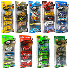 Set of Children's Toys: Cartoon Engineering, Fire, Military, Airplane, and Rebound Mini Cars for Baby Gifts