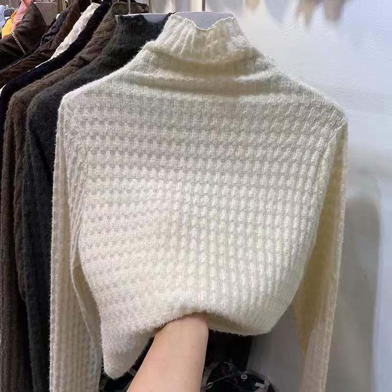 Half a Cashmere Lace Base coat 2020 Autumn and winter new pattern Internal lap jacket Western style sexy Blouse