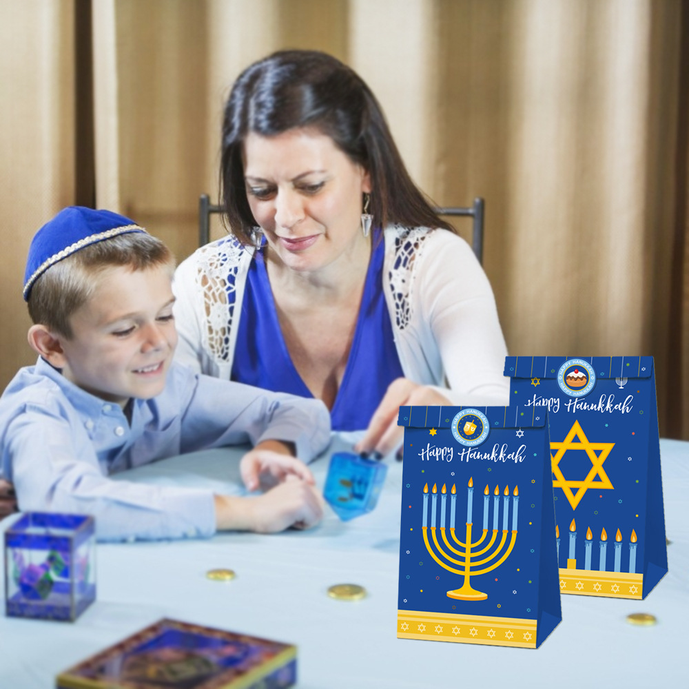 BD025 judía Hanukkah Israel bolso plano bolsa de papel fiesta de cumpleaños regalo bolsa de compras