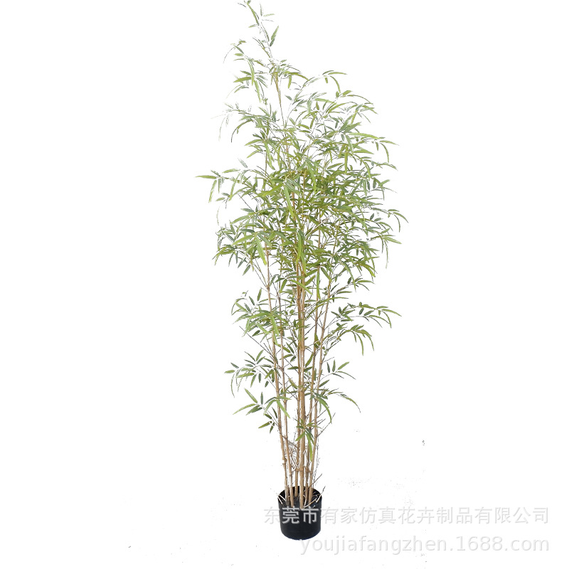 Venta directa de fábrica Simulación de bambú en maceta de una sola raíz de bambú Decoración de interiores Tabique de bambú falso Pared de contención Planta verde Bonsai