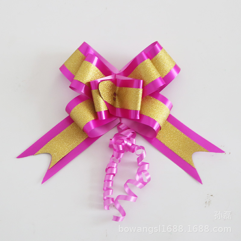 Nuevo gran doble capa brillo plata cebolla arco mano tire flor de la boda regalo del coche de la flor embalaje ramo tire de la flor 5cm