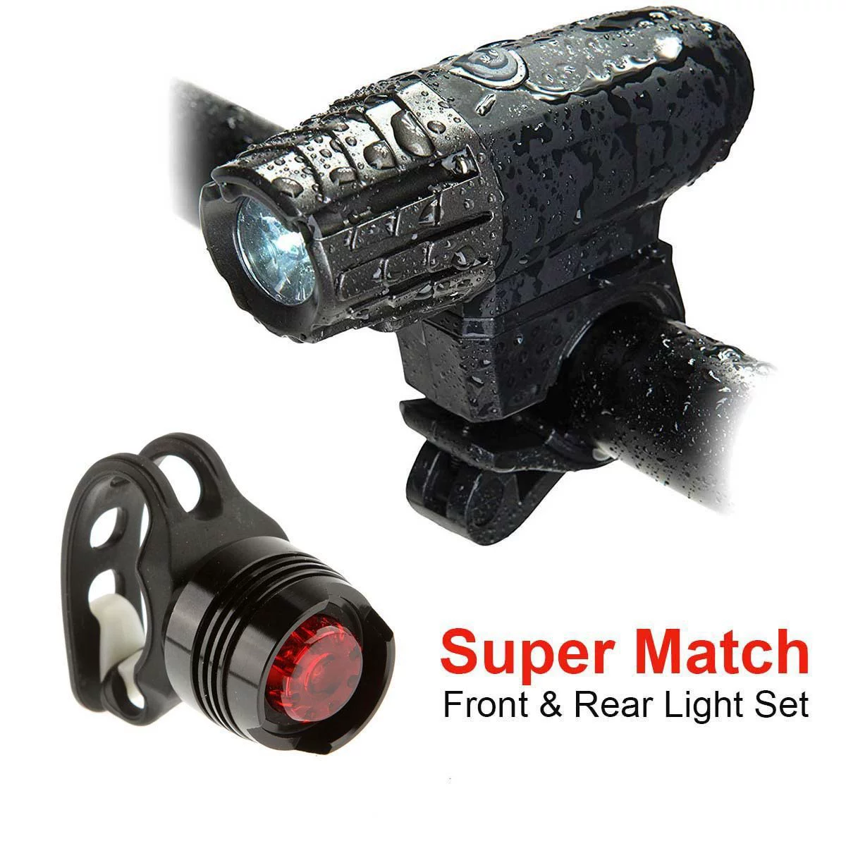 Bike, front headlights with usb charger, mountain flashlight, indicator lamp, set