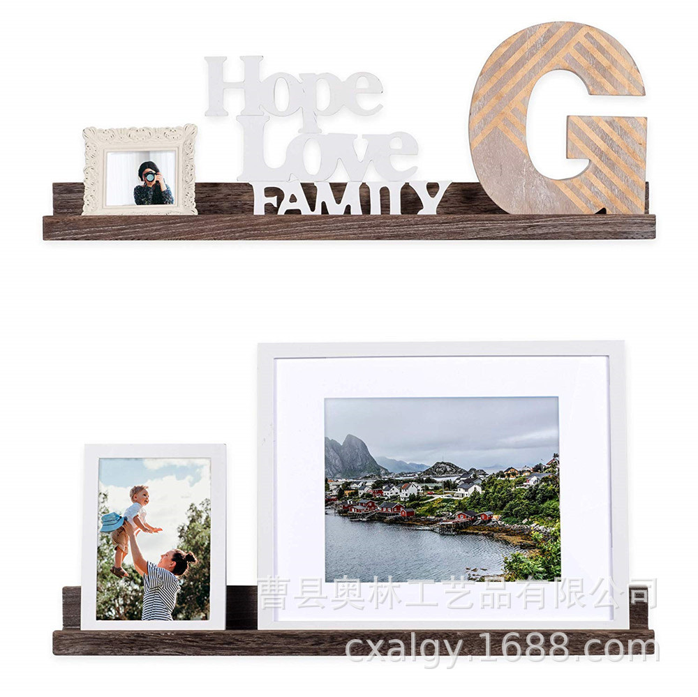 Estante de pared de madera maciza simple pared colgante dormitorio partición sala de estar creativa TV pared decoración rack