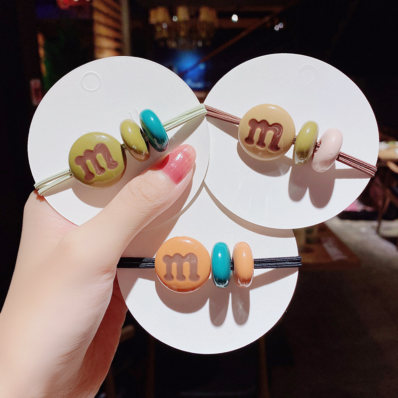 M Bean Candy Color Hair Rope Summer New Ball Cute Rubber Band Tie Hair Scrunchies Wholesale Nihaojewelry display picture 5