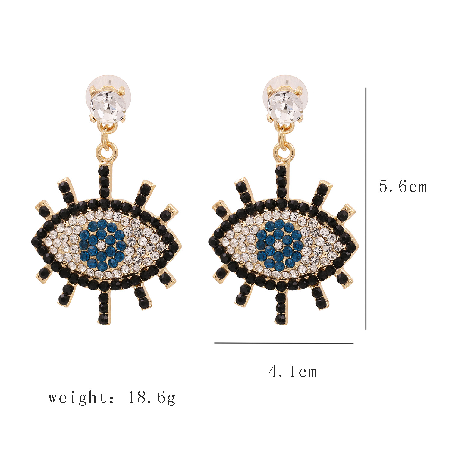 Women's Devil's Eye Micro Diamond Earrings Fashion Temperament Earrings Earrings Wholesale Nihaojewelry display picture 1