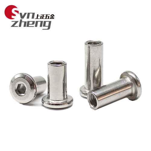 304 stainless steel splint nut beveled inner hexagonal furniture nut combination locking nut M3M4M5M6M8M10