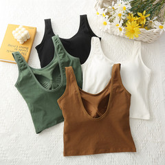 New model of integrated U-shaped backless small sling with breast pads for women to wear short style and sexy bottoming vest for outer wear