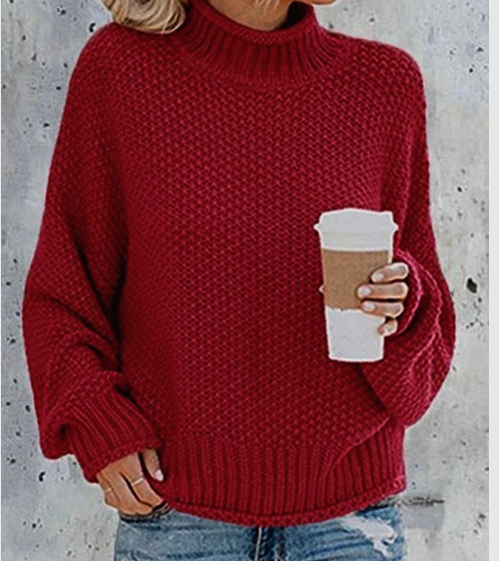 Suéter de Punto Holgado con Cuello Alto para Mujer, Otoño/Invierno 2025, Nuevo en Amazon y Wish, Estilo Europeo y Americano
