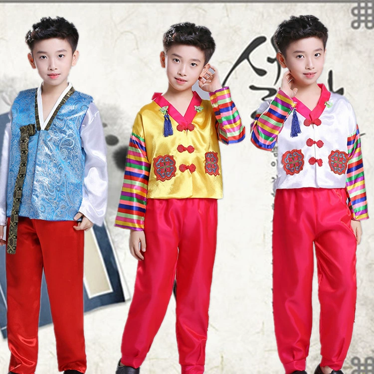 Детский ханбок мужской и женский корейский танцевальный стол исполняет традиционный корейский костюм