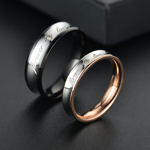2020 European and American fashionable new rings Forever Love diamond-encrusted zircon couple rings factory direct sales