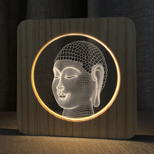 佛祖造型3d亞克力創意小夜燈新款禮品 家具客廳卧室裝飾FS-A4477W