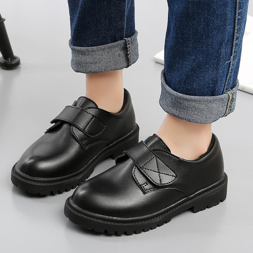 Children's shoes, boys' leather shoes,  new fashion Korean style British style big children's soft-soled black student performance shoes